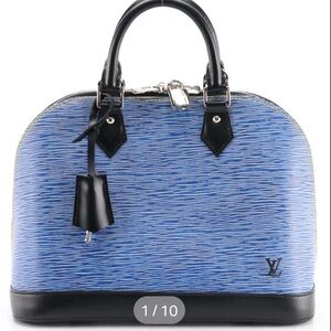 Louis Vuitton Elegant Blue and Black Satchel